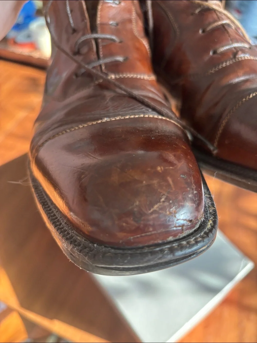 Johnston & Murphy Men's Brown Leather Lace-Up Boots